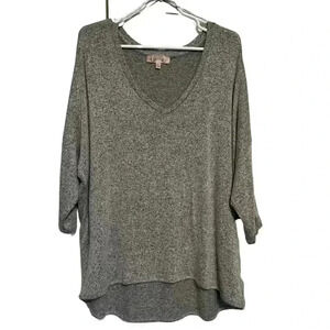 Philosophy Cropped V-Neck Shirt Long in Back with Swing -Women’s Size 2X